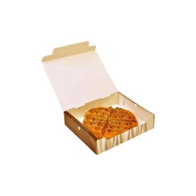 Custom waffle packaging boxes with lids, keeping waffles fresh.