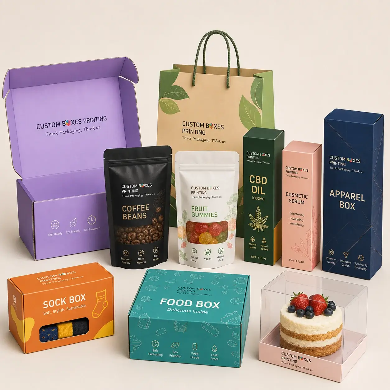 Custom printed packaging boxes